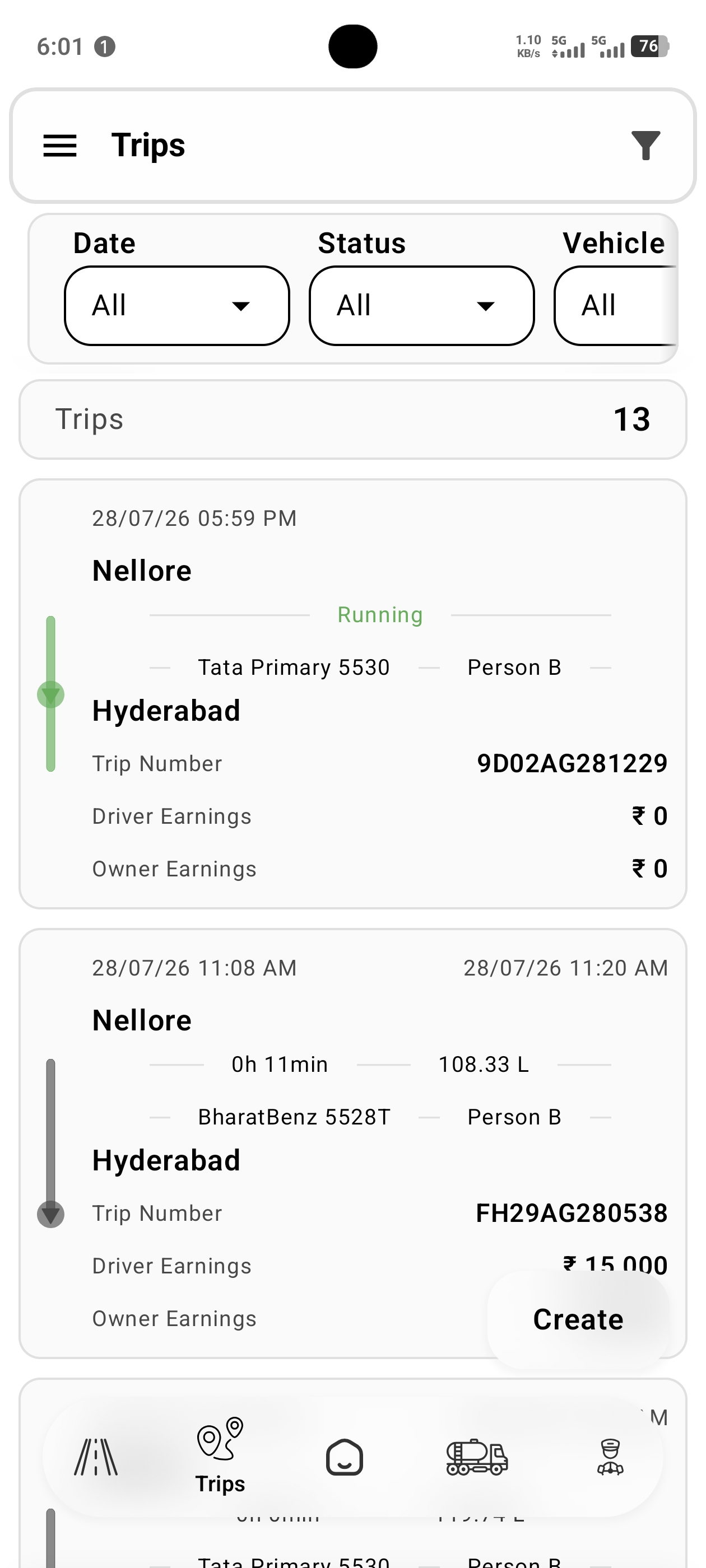 ATS Trips Dashboard